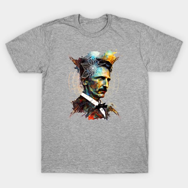 Nikola Tesla-inspired design, T-Shirt by Buff Geeks Art